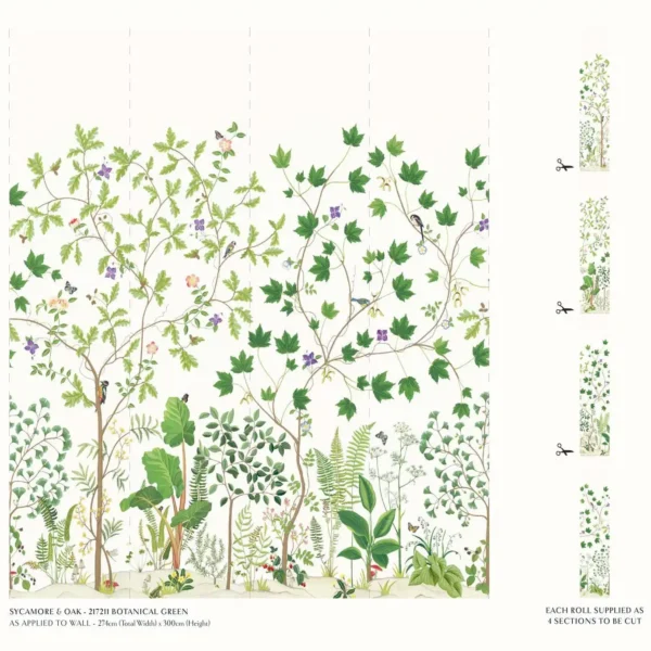 Sycamore and Oak Wallpaper - Botanical Green by Sycamore and Oak Wallpaper - Botanical Green from