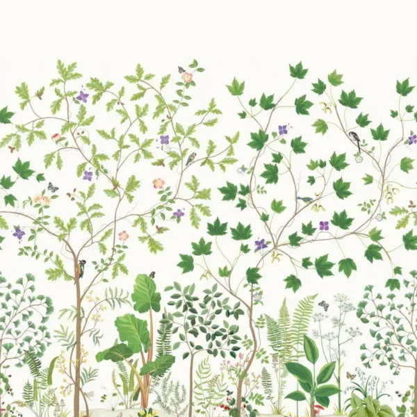 Sycamore and Oak Wallpaper - Botanical Green by green botanical wallpaper from sanderson