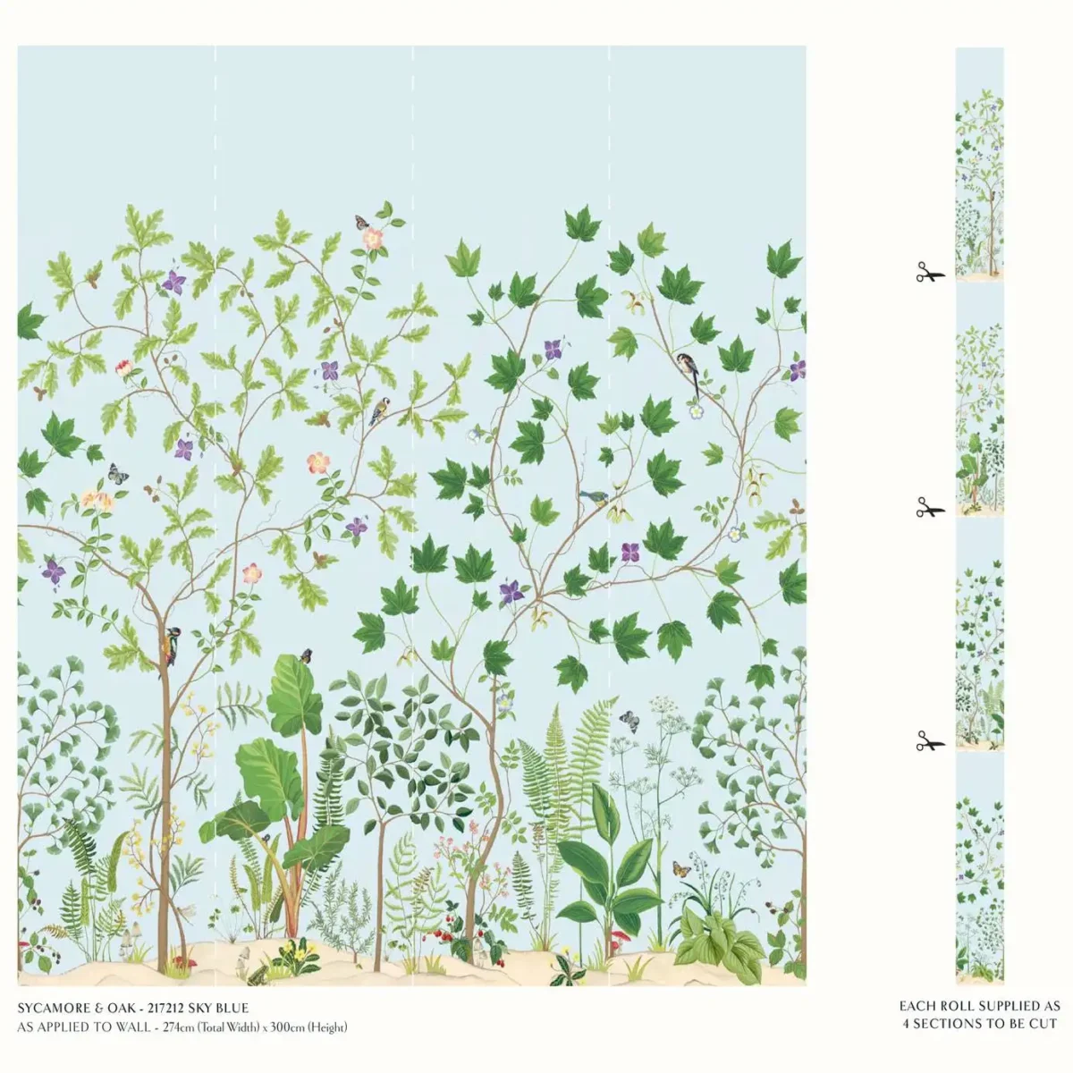 Sycamore and Oak Wallpaper - Sky Blue by Sycamore and Oak Wallpaper - Sky Blue from