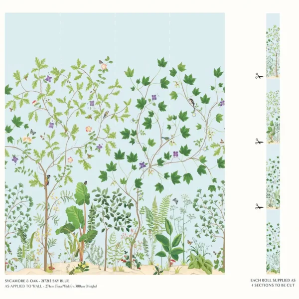 Sycamore and Oak Wallpaper - Sky Blue by Sycamore and Oak Wallpaper - Sky Blue from