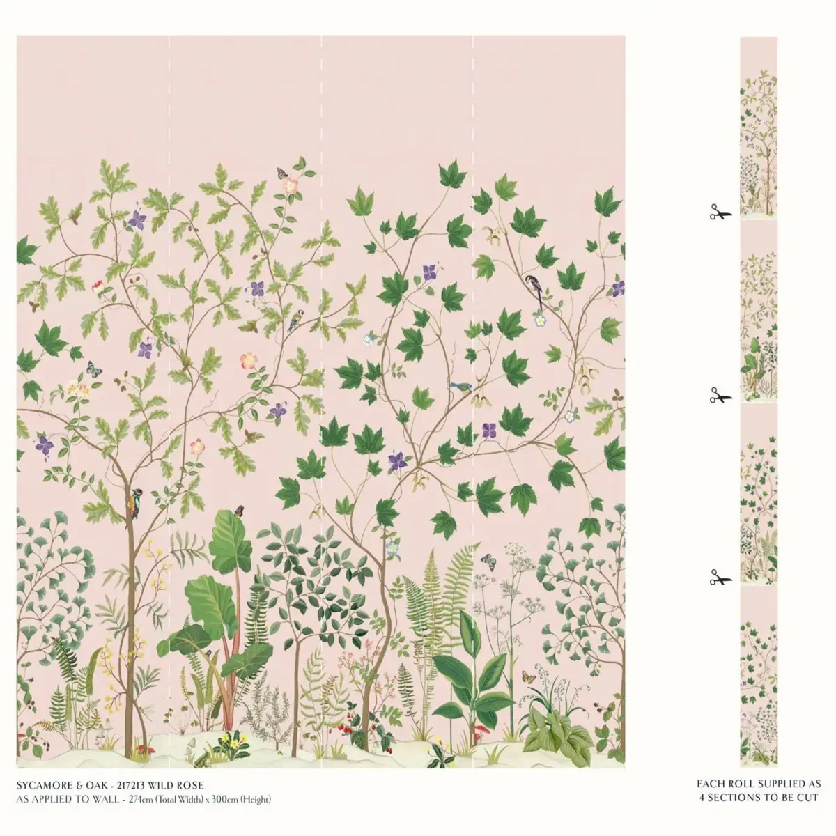 Sycamore and Oak Wallpaper - Wild Rose by Sycamore and Oak Wallpaper - Wild Rose from