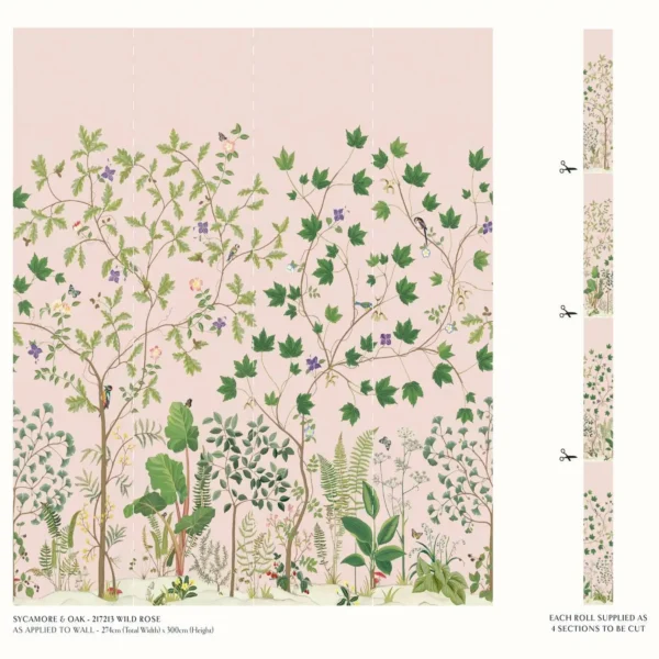 Sycamore and Oak Wallpaper - Wild Rose by Sycamore and Oak Wallpaper - Wild Rose from