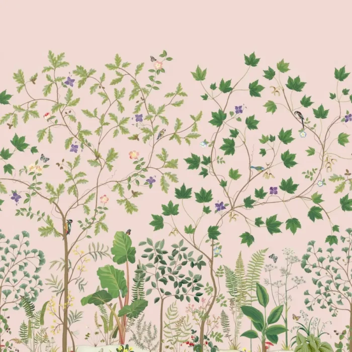 Sycamore and Oak Wallpaper - Wild Rose swatch