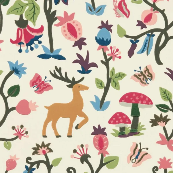 Forest of Dean Wallpaper - Mulberry / Multi by multicolour animal wallpaper from sanderson