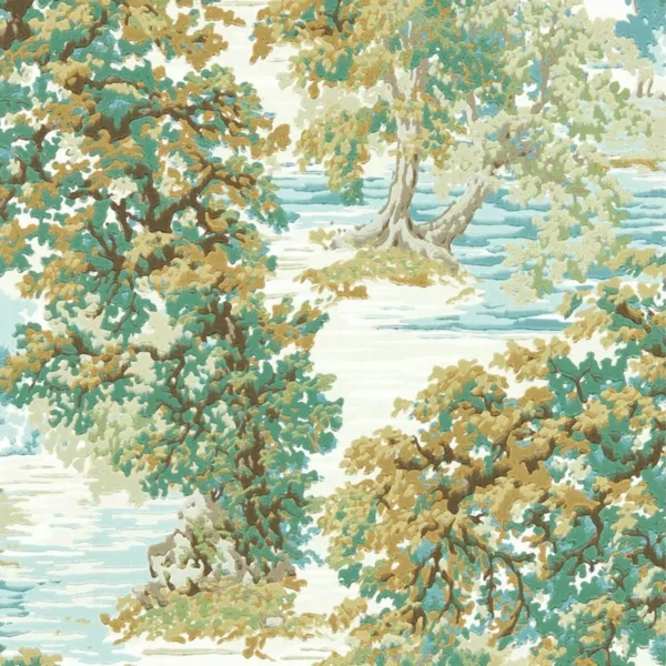 Ancient Canopy Wallpaper - Moss by green botanical wallpaper from sanderson