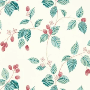 blue botanical wallpaper from sanderson