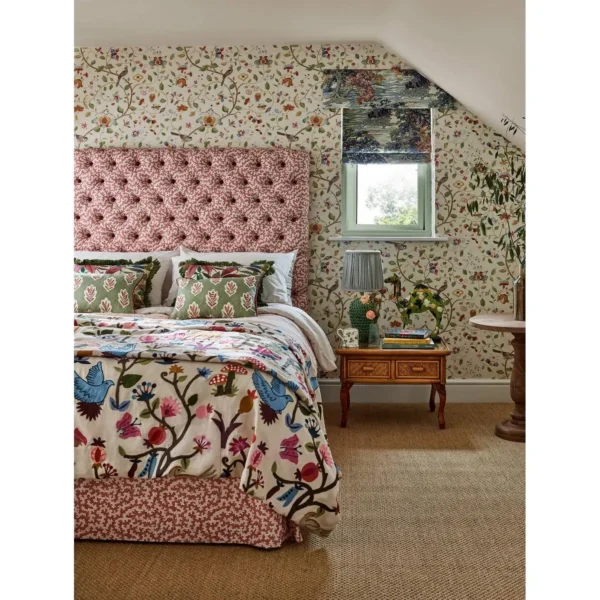 Arils Garden Wallpaper - Teal / Russet by Arils Garden Wallpaper - Teal / Russet from
