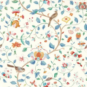 blue botanical wallpaper from sanderson