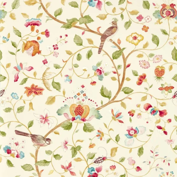 multicolour botanical wallpaper from sanderson