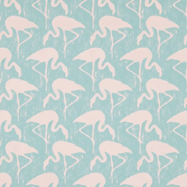 Flamingos Wallpaper - Turquoise / Pink by blue animal wallpaper from sanderson