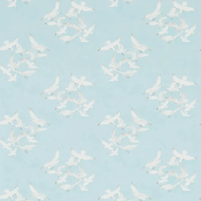 Seagulls Wallpaper - Blue fabric swatch DVIN214585