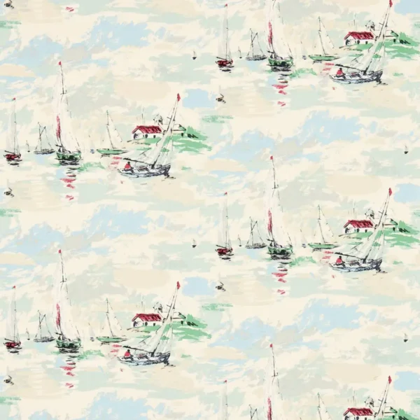 Sail Away Wallpaper - Sea Green by green misc wallpaper from sanderson