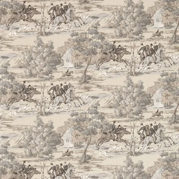Tally Ho Wallpaper - Pearl / Grey by multicolour misc wallpaper from sanderson
