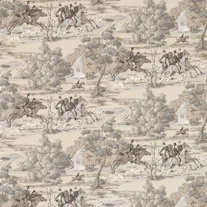 Tally Ho Wallpaper - Pearl / Grey swatch