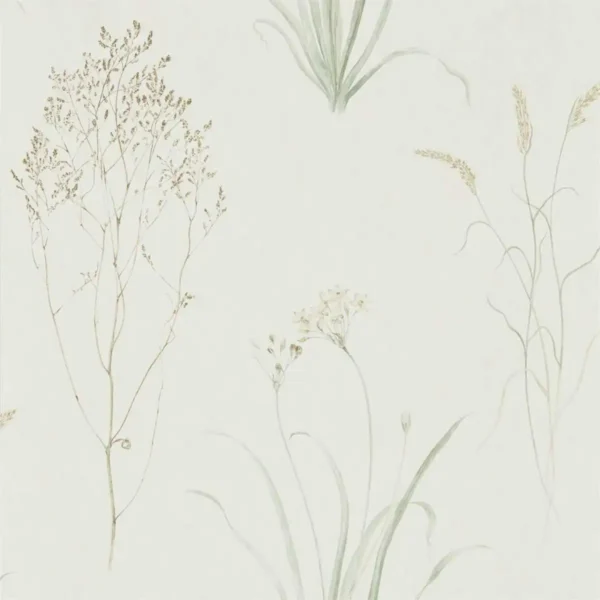 Farne Grasses Wallpaper - Willow / Pebble by brown botanical wallpaper from sanderson