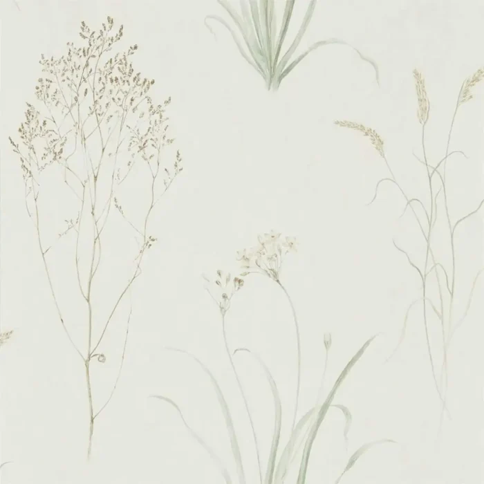 Farne Grasses Wallpaper - Willow / Pebble swatch