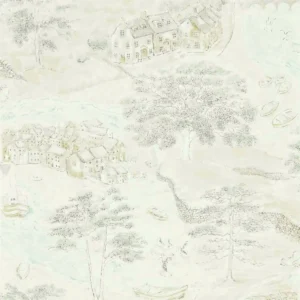 black-grey botanical wallpaper from sanderson