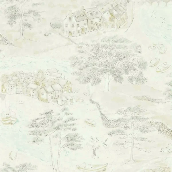 black-grey botanical wallpaper from sanderson
