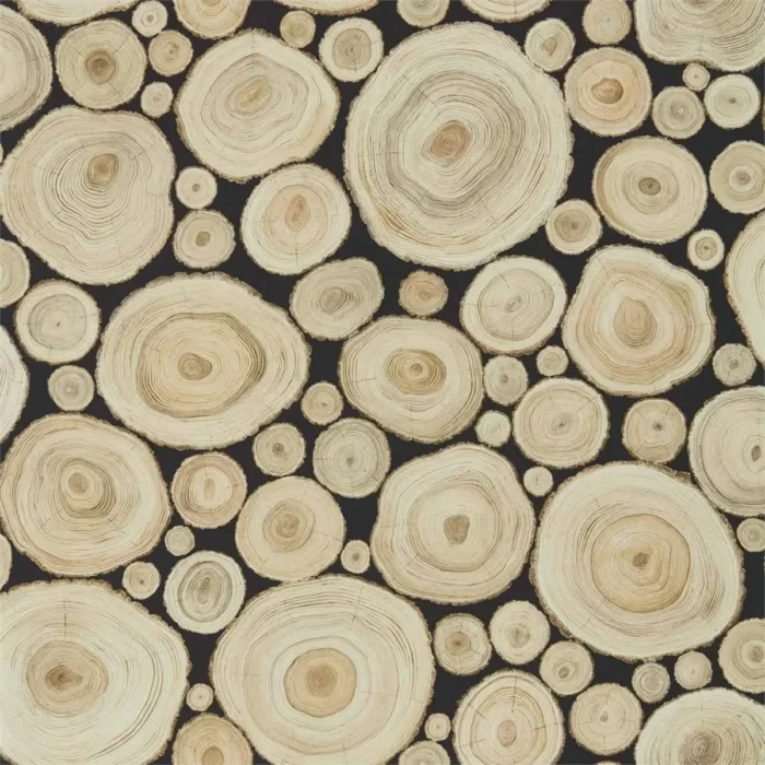Alnwick Logs Wallpaper - Lacquer Black swatch
