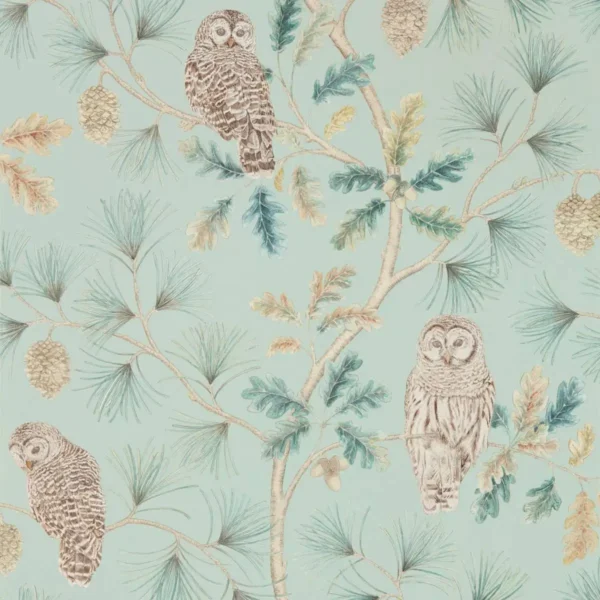 Owlswick Wallpaper - Whitstable Blue by blue animal wallpaper from sanderson