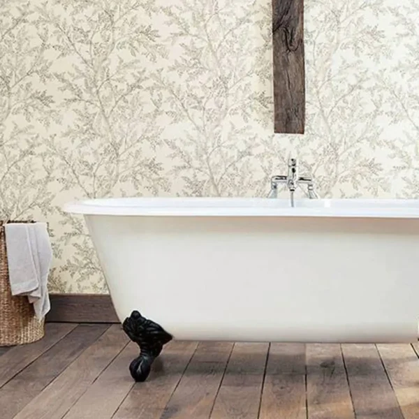 Farthing Wood Wallpaper - Silver by Farthing Wood Wallpaper - Silver from