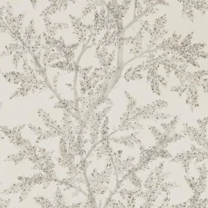 black-grey botanical wallpaper from sanderson