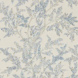 blue botanical wallpaper from sanderson