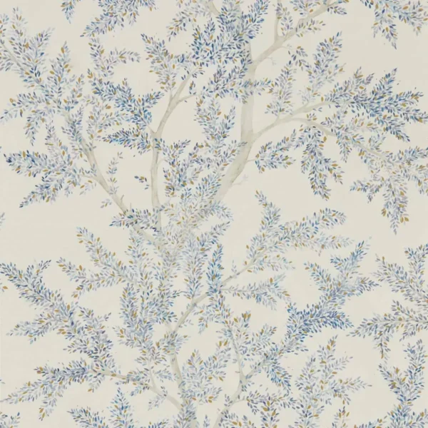 Farthing Wood Wallpaper - Cobalt by blue botanical wallpaper from sanderson