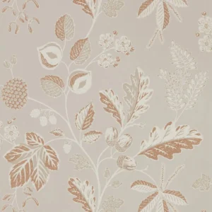 brown botanical wallpaper from sanderson