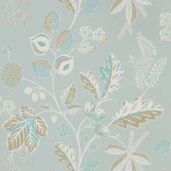Warwick Wallpaper - Blue Grey by blue botanical wallpaper from sanderson