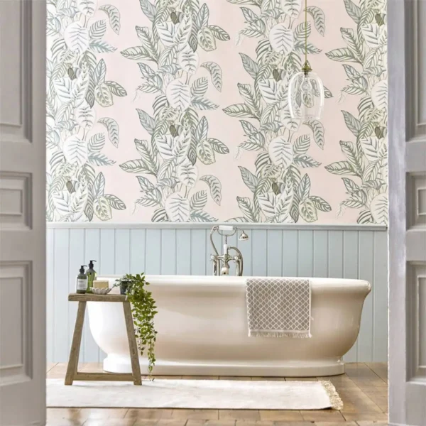 Calathea Wallpaper - Orchid / Eucalyptus from
