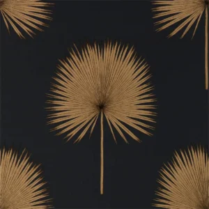 black-grey botanical wallpaper from sanderson