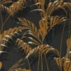 black-grey botanical wallpaper from sanderson