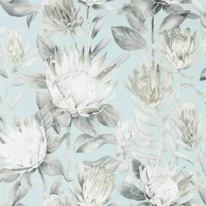 black-grey botanical wallpaper from sanderson