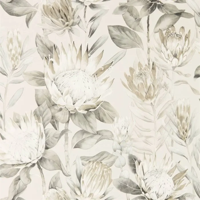 King Protea Wallpaper - Linen / Mica swatch