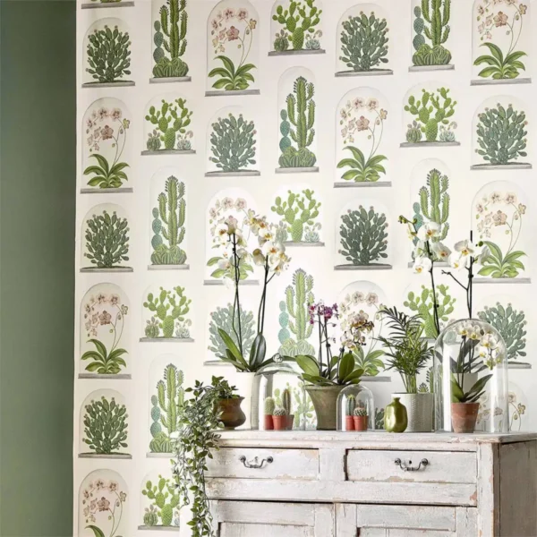 Terrariums Wallpaper - Chalk / Green by Terrariums Wallpaper - Chalk / Green from