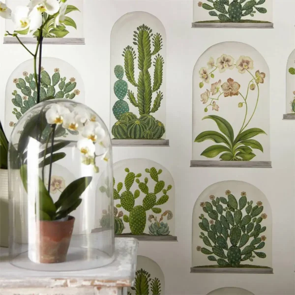 Terrariums Wallpaper - Chalk / Green by Terrariums Wallpaper - Chalk / Green from