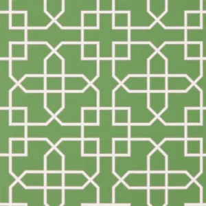 green geometric wallpaper from sanderson