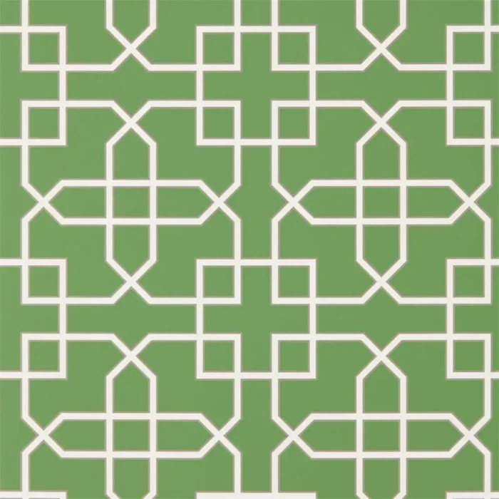Hampton Trellis Wallpaper - Botanical Green fabric swatch DGLW216660