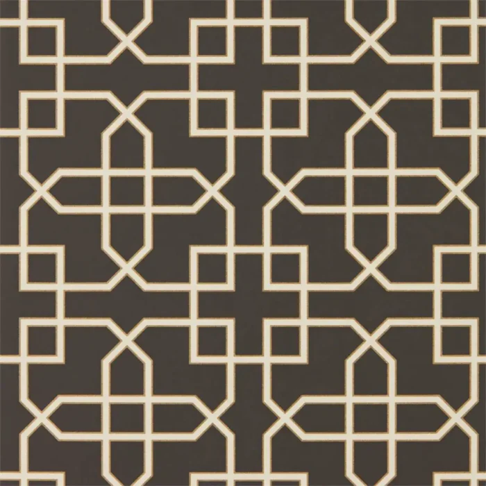 Hampton Trellis Wallpaper - Charcoal fabric swatch DGLW216662