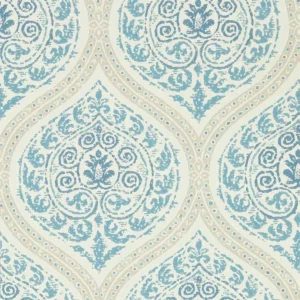 blue geometric wallpaper from sanderson