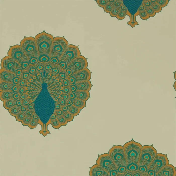 Kalapi Wallpaper - Peacock fabric swatch DCPW216757