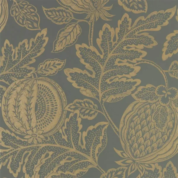 Cantaloupe Wallpaper - Bastille by black-grey botanical wallpaper from sanderson