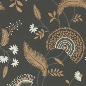 black-grey botanical wallpaper from sanderson