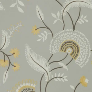 black-grey botanical wallpaper from sanderson