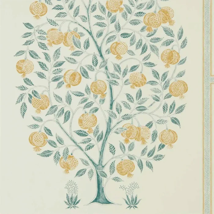 Anaar Tree Wallpaper - English Grey / Woad swatch