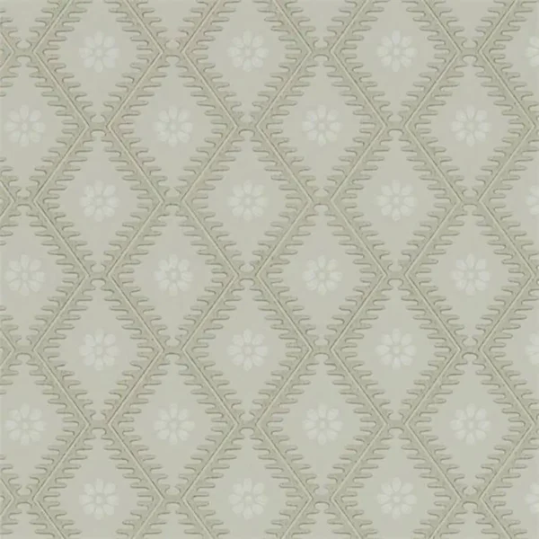 Witney Daisy Wallpaper - Birch by black-grey geometric wallpaper from sanderson