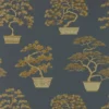 black-grey botanical wallpaper from sanderson