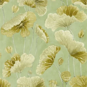 green botanical wallpaper from sanderson