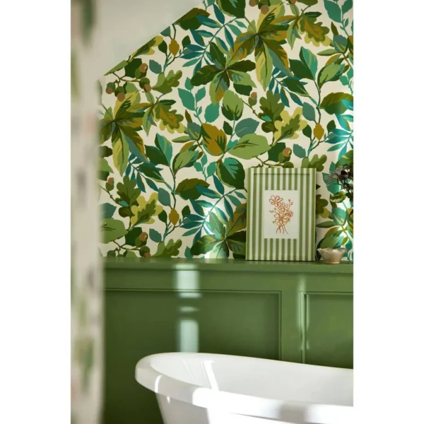 Pinetum Stripe Wallpaper - Sap Green by Pinetum Stripe Wallpaper - Sap Green from